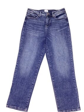 Time and Tru Women's Straight-Leg Jeans in Medium Blue Wash